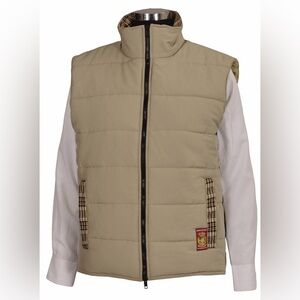 NWT Baker Country Quilted Tan Plaid Vest size S